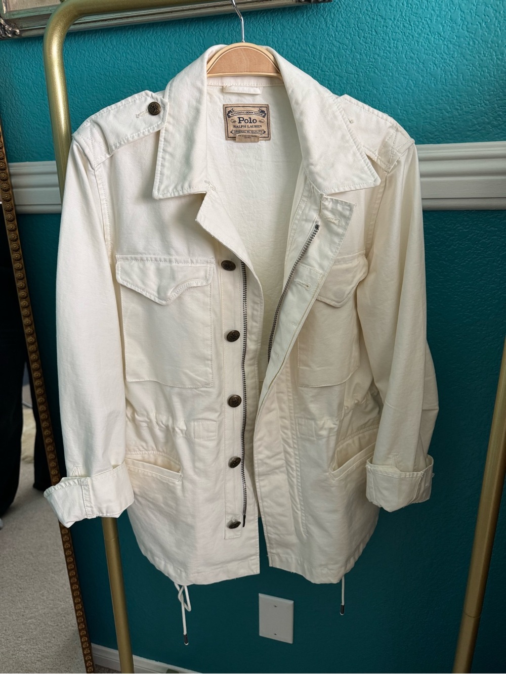 Ralph Lauren Cream Utility Jacket with Front Pockets